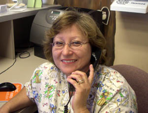 Our receptionist Donna